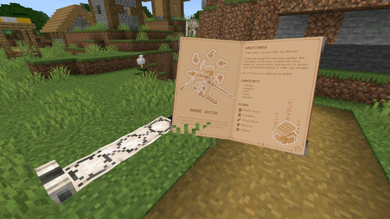 Guide from Anime Jutsu Mod for Minecraft Bedrock