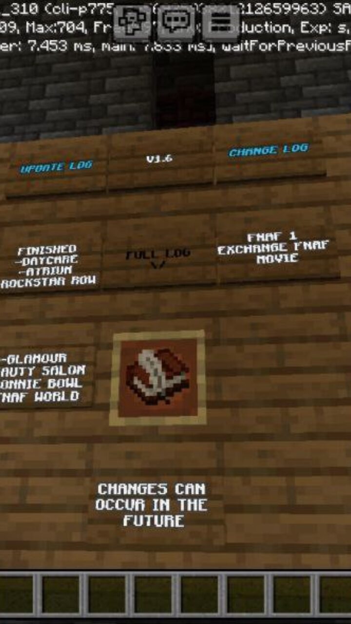 Info from FNAFverse Map for Minecraft PE