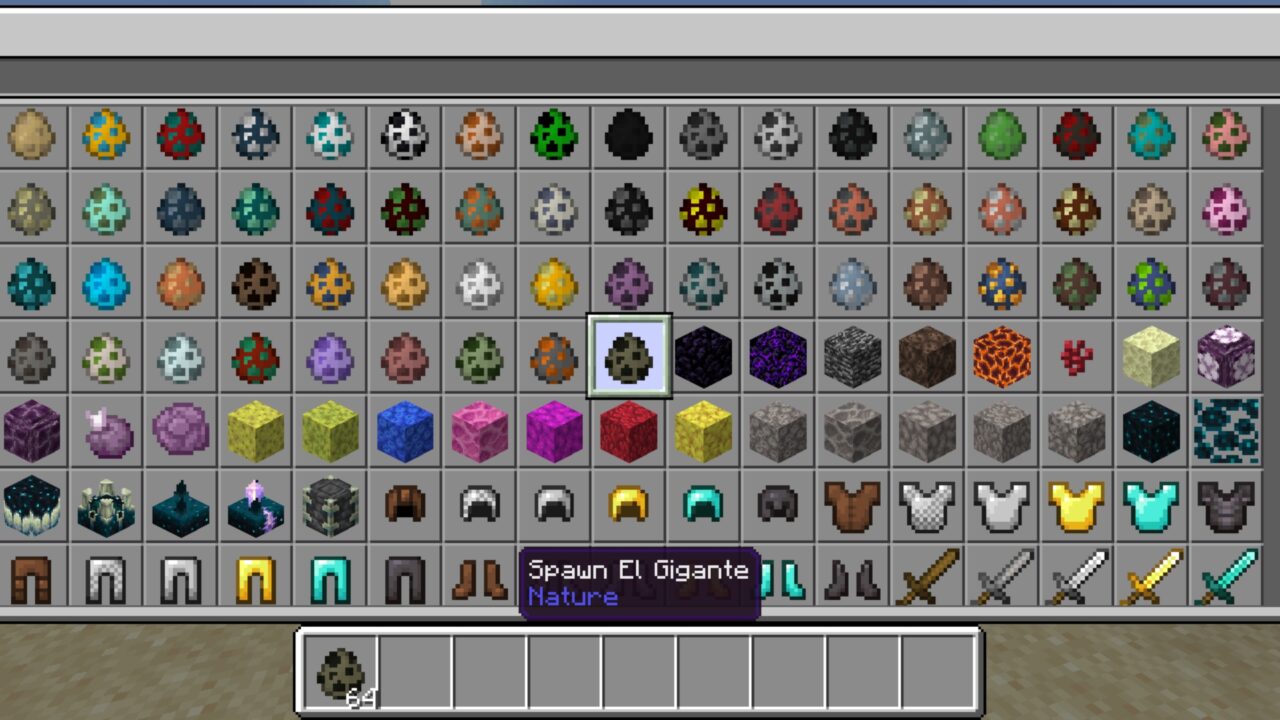 Inventory from El Gigante Boss Mod for Minecraft PE