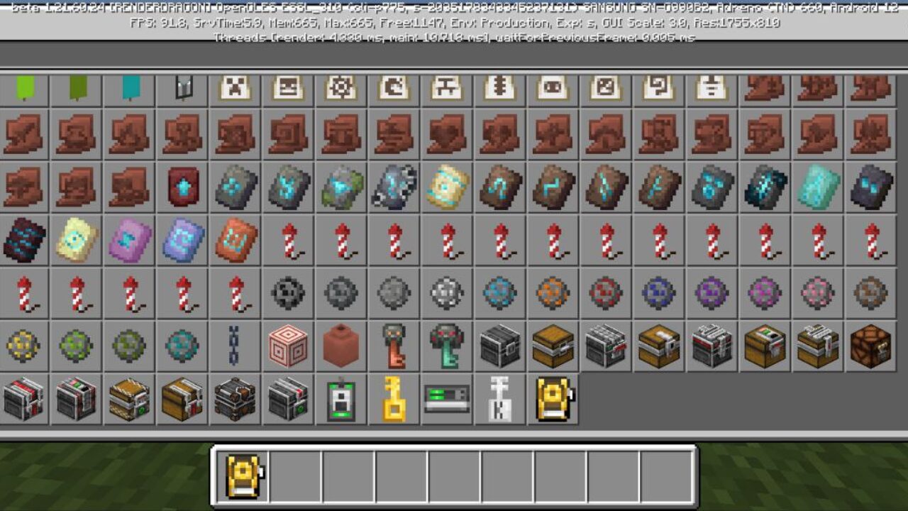 Inventory from Security Chest Mod for Minecraft PE