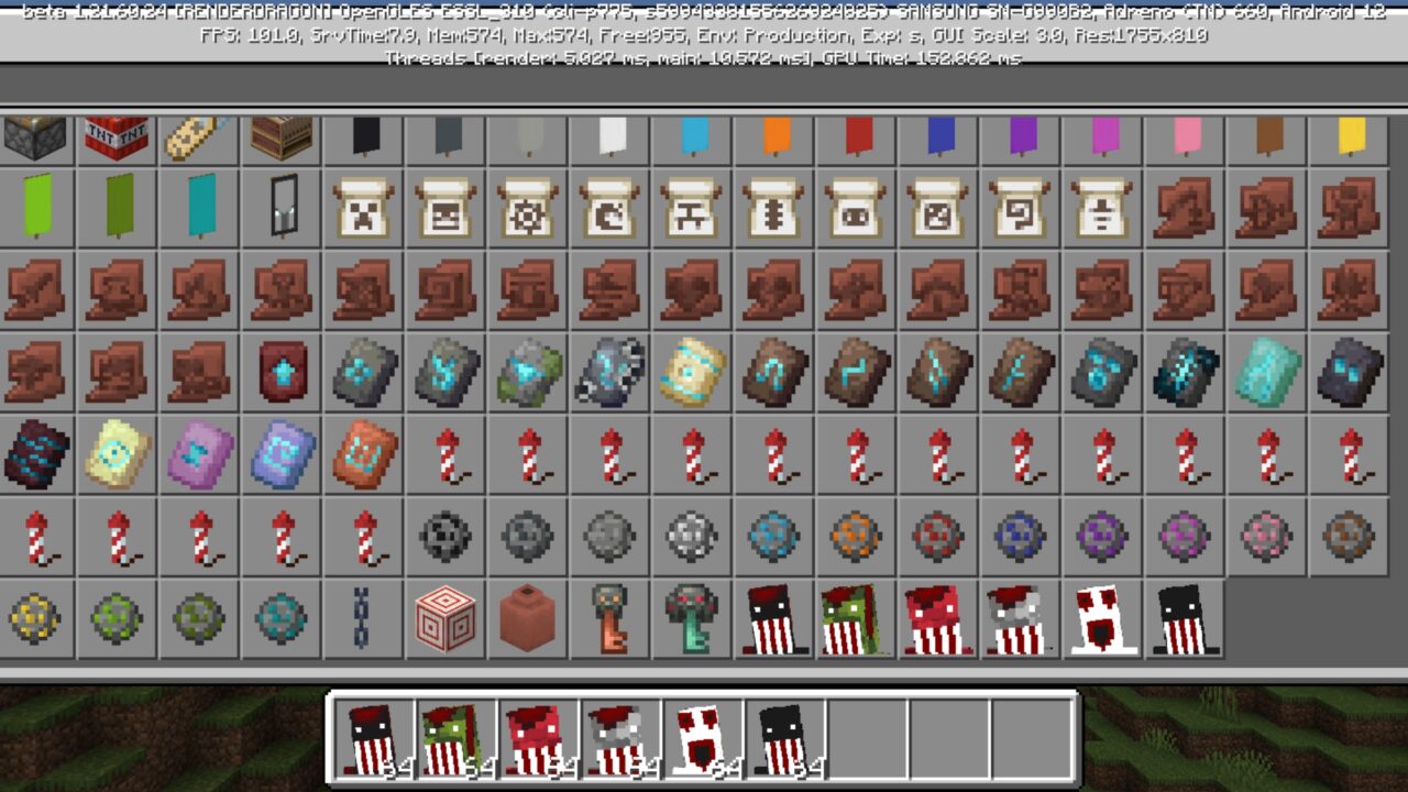 Inventory from Tweller Mod for Minecraft PE