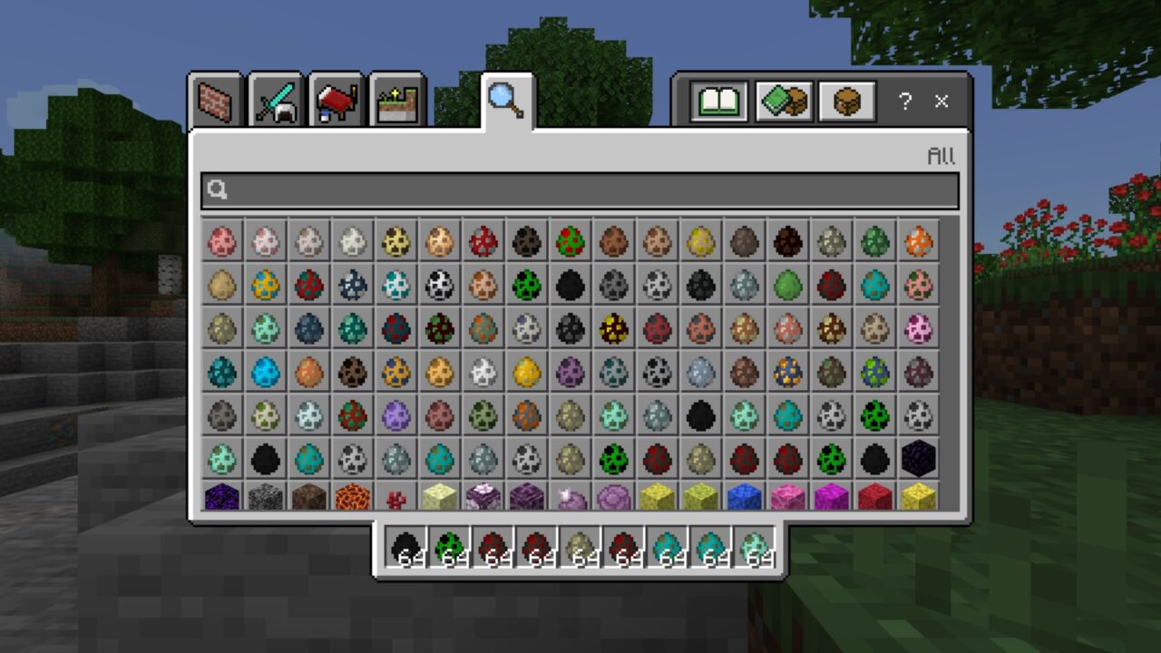 Inventory from Vantablack Mobs Mod for Minecraft PE