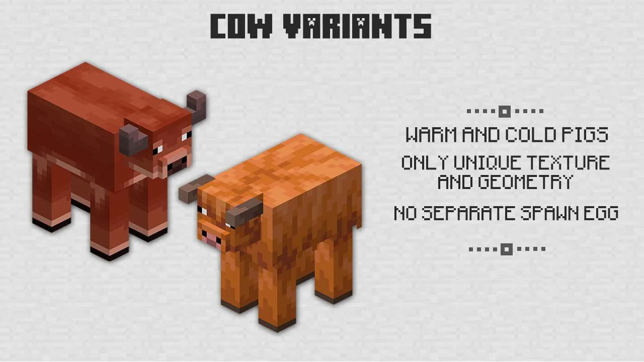 Cow Variants for Minecraft PE 1.21