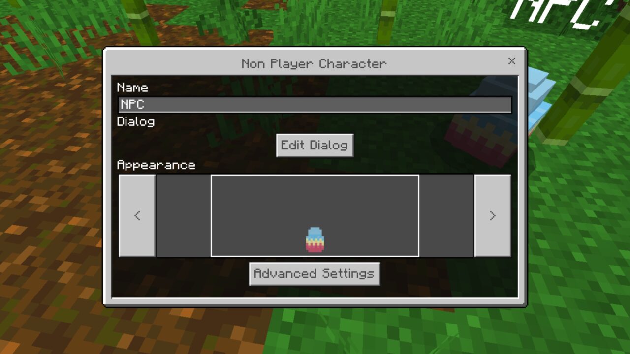 Dialog from Easter Egg NPC Mod for Minecraft PE