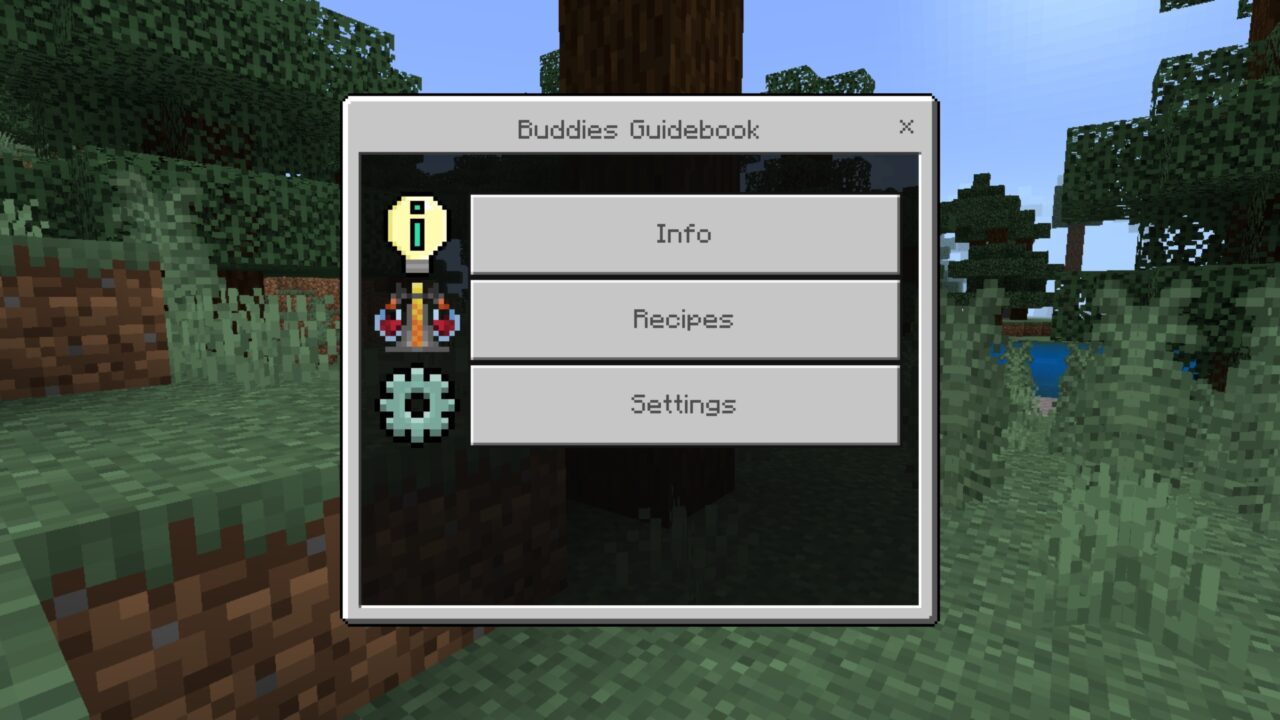 Guidebook from Buddies Mod for Minecraft PE