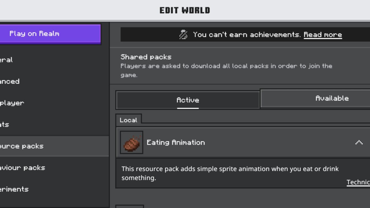 Install from Eating Animation Texture Pack for Minecraft PE