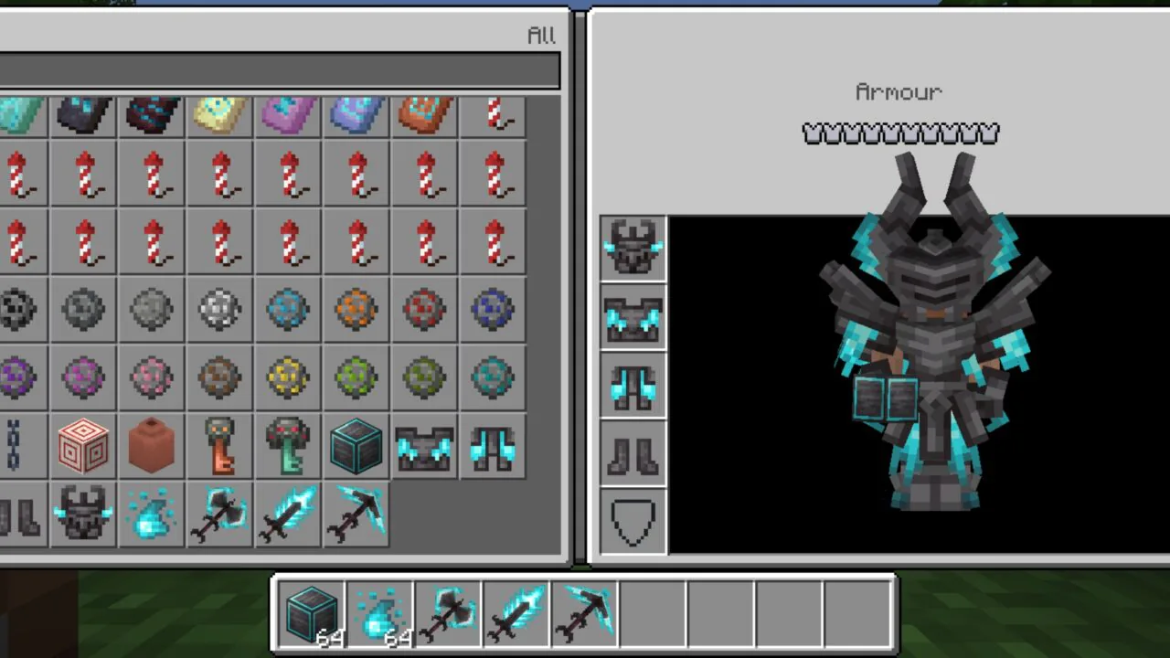 Inventory from Burned Netherite Mod for Minecraft PE