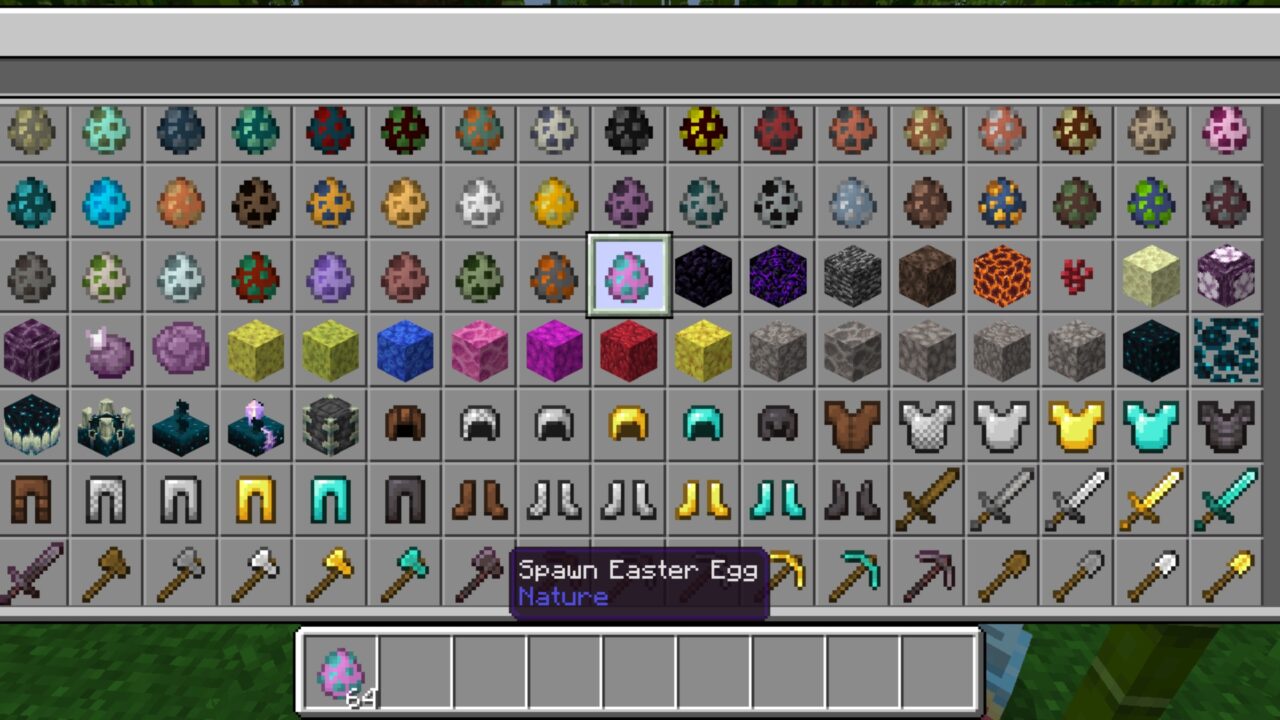 Inventory from Easter Egg NPC Mod for Minecraft PE