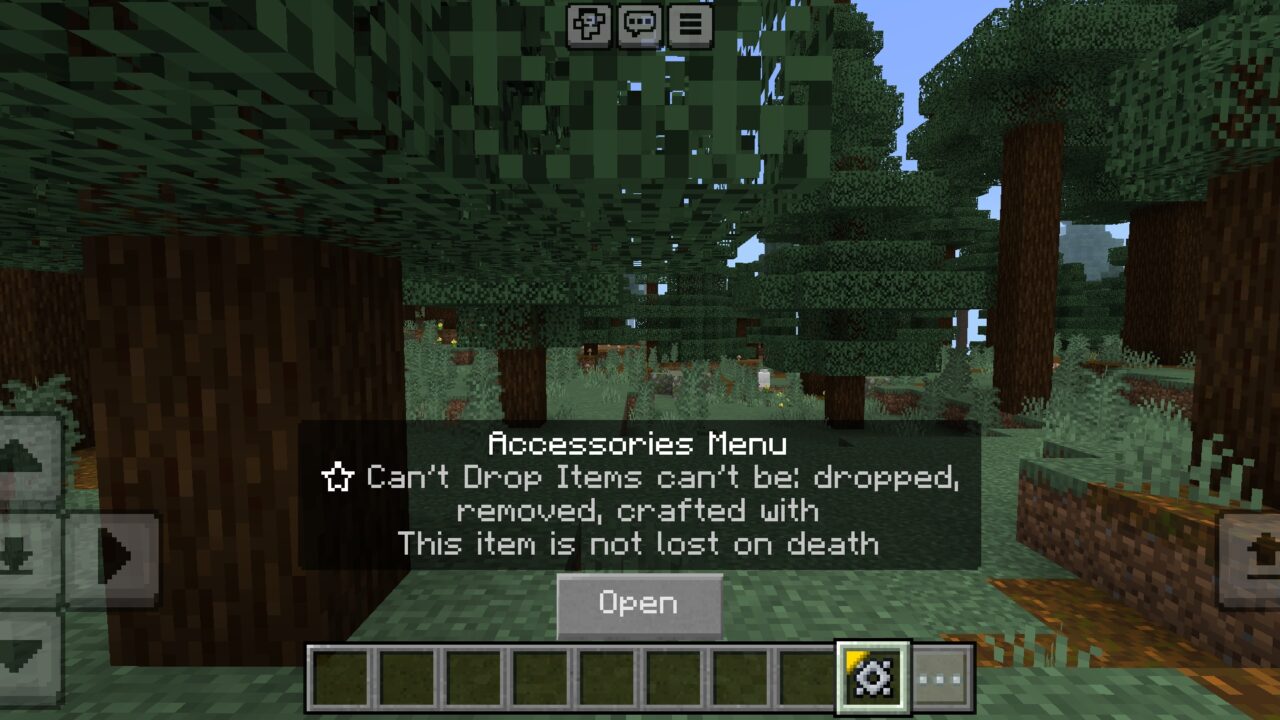 Menu from Novelty API Mod for Minecraft PE