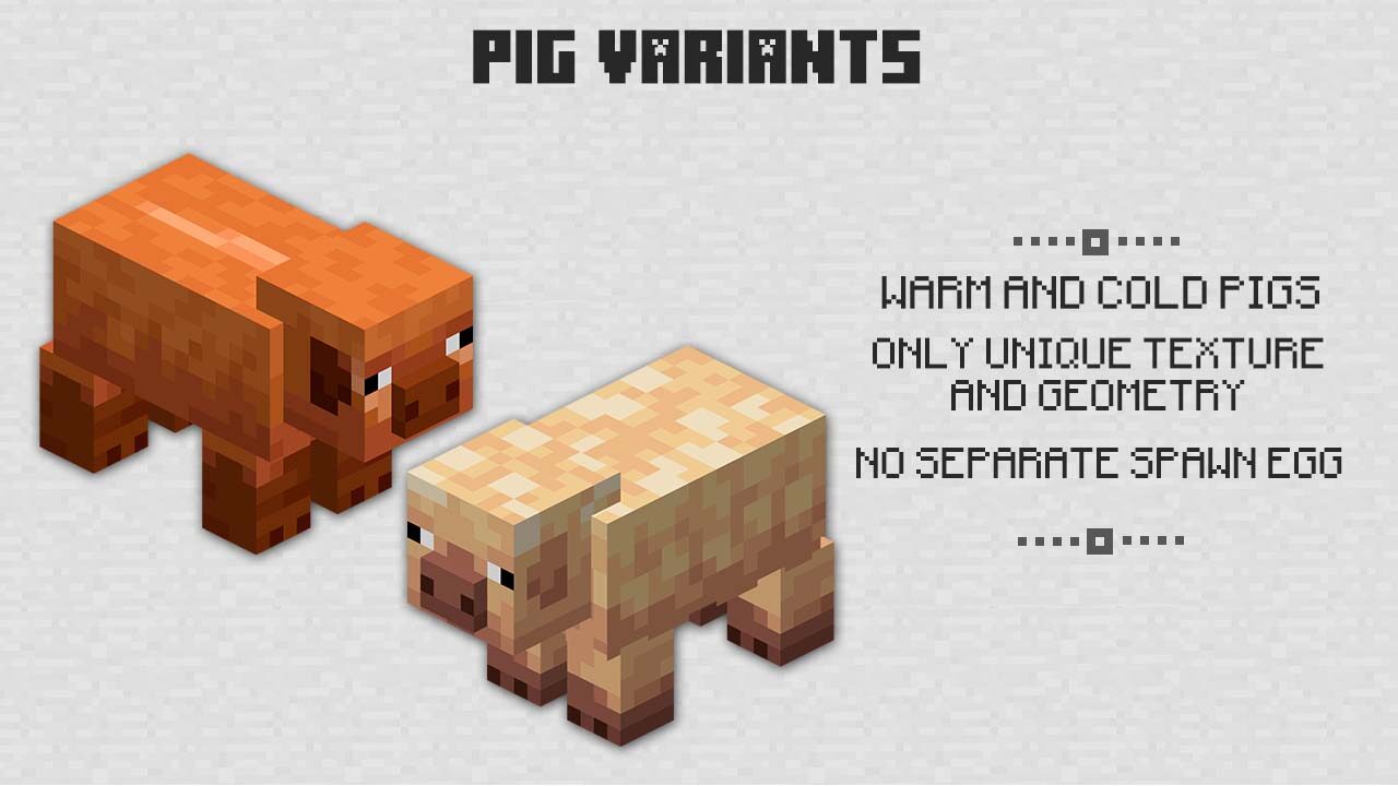 Pig Variants for Minecraft PE 1.21