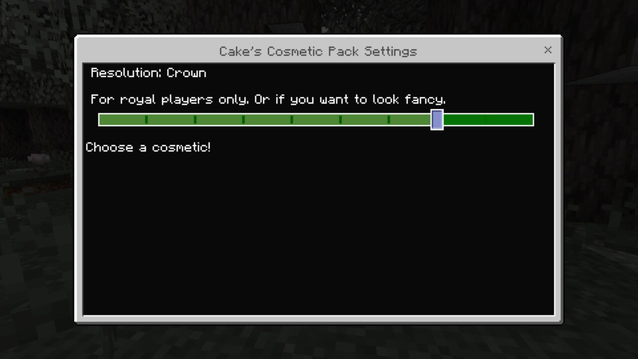 Settings from Cakes Cosmetic Texture Pack for Minecraft PE