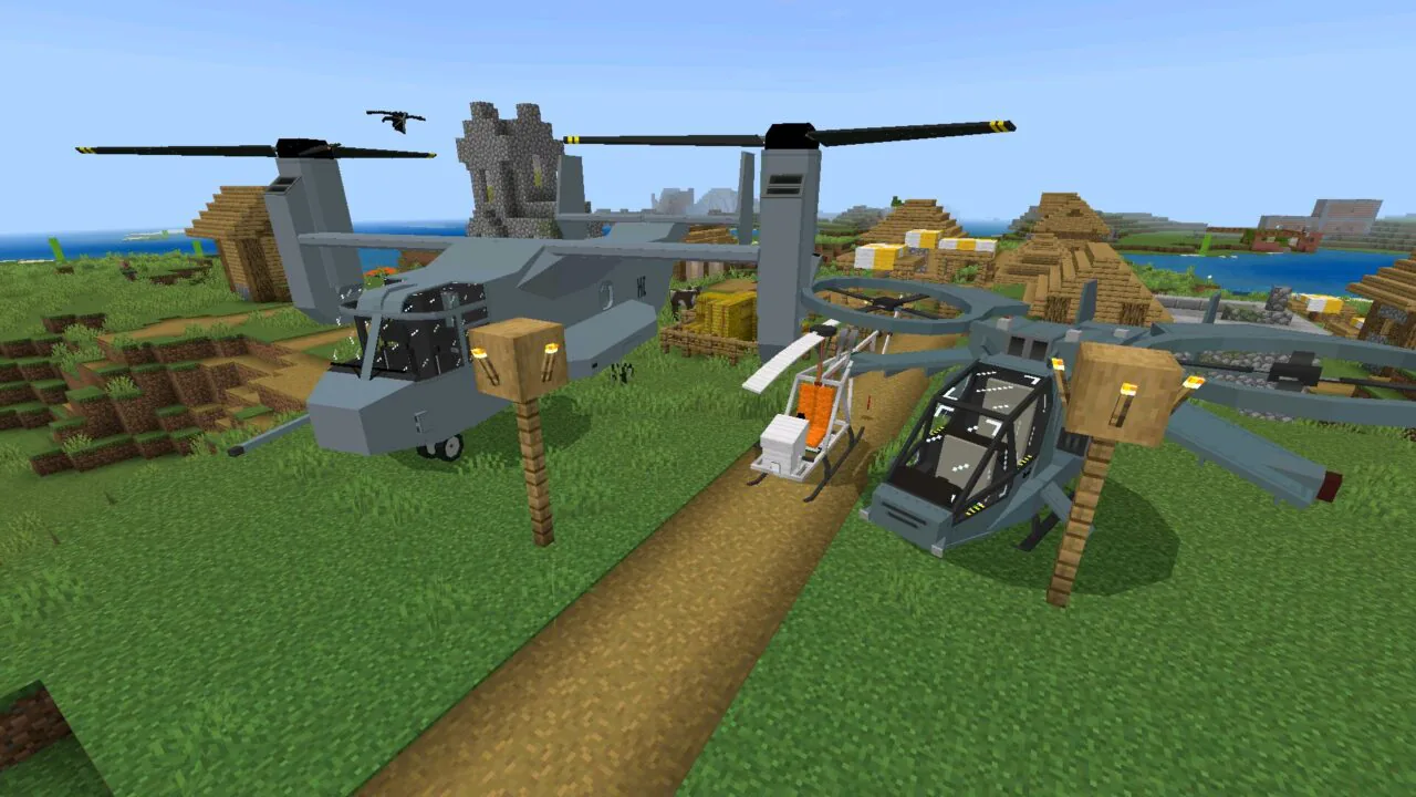 Vehicles from Helicopter Mod for Minecraft PE