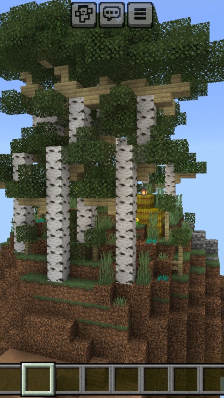 Trees from One Sphere Skyblock Map for Minecraft PE