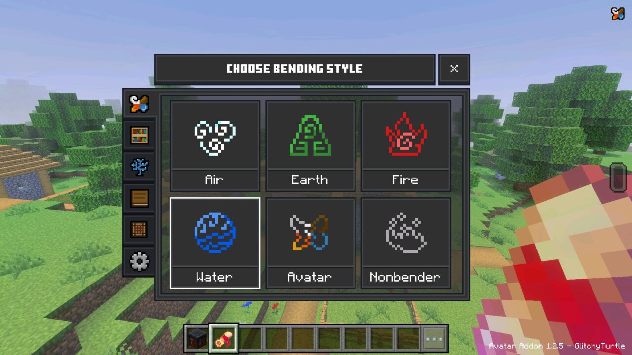 Menu from Avatar mod for Minecraft PE