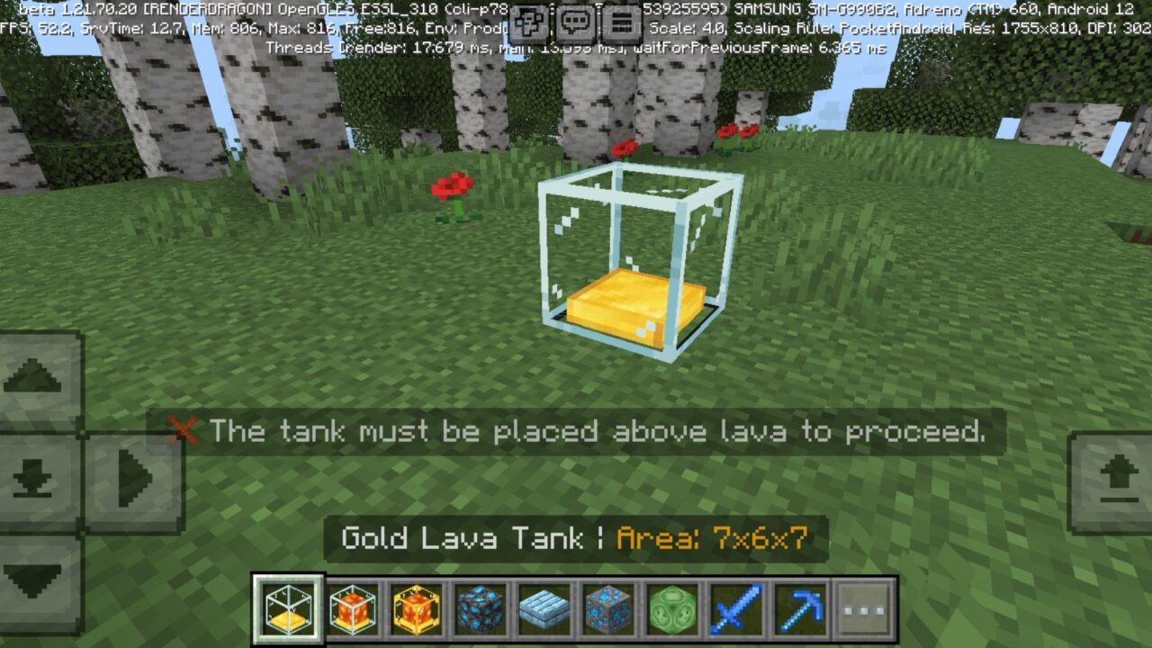 Gold Lava from Beyond the Underground Mod for Minecraft PE