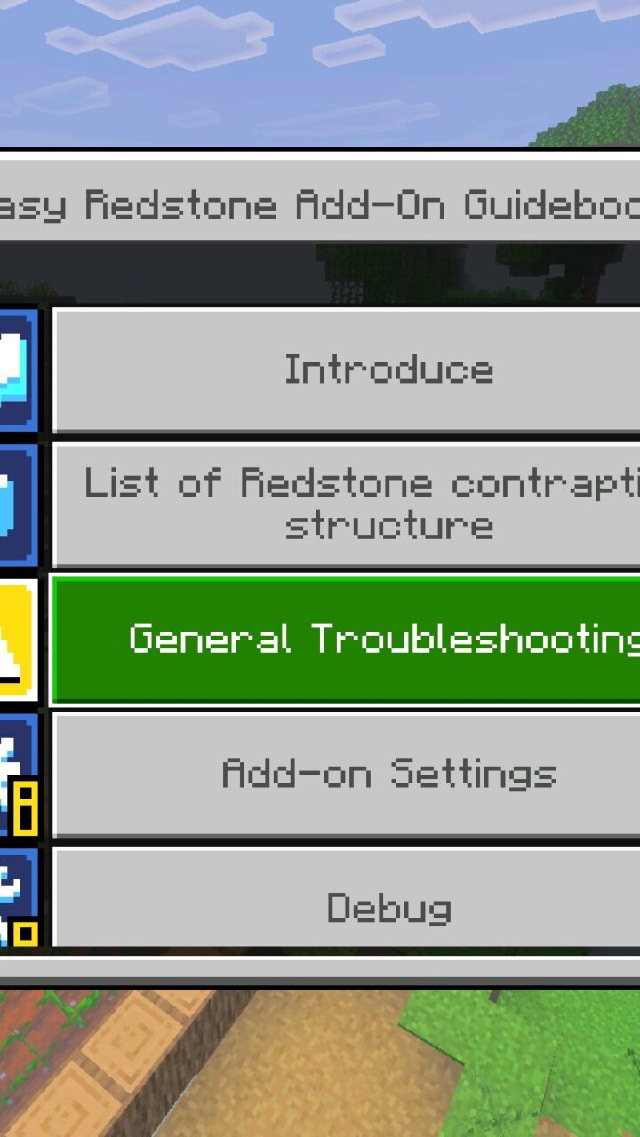 Guide from Redstone Mod for Minecraft Bedrock