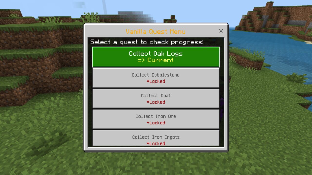 Options from RPG Quest Mod for Minecraft PE