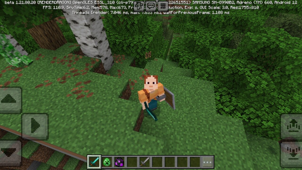 Options from Sweep and Slash Mod for Minecraft PE