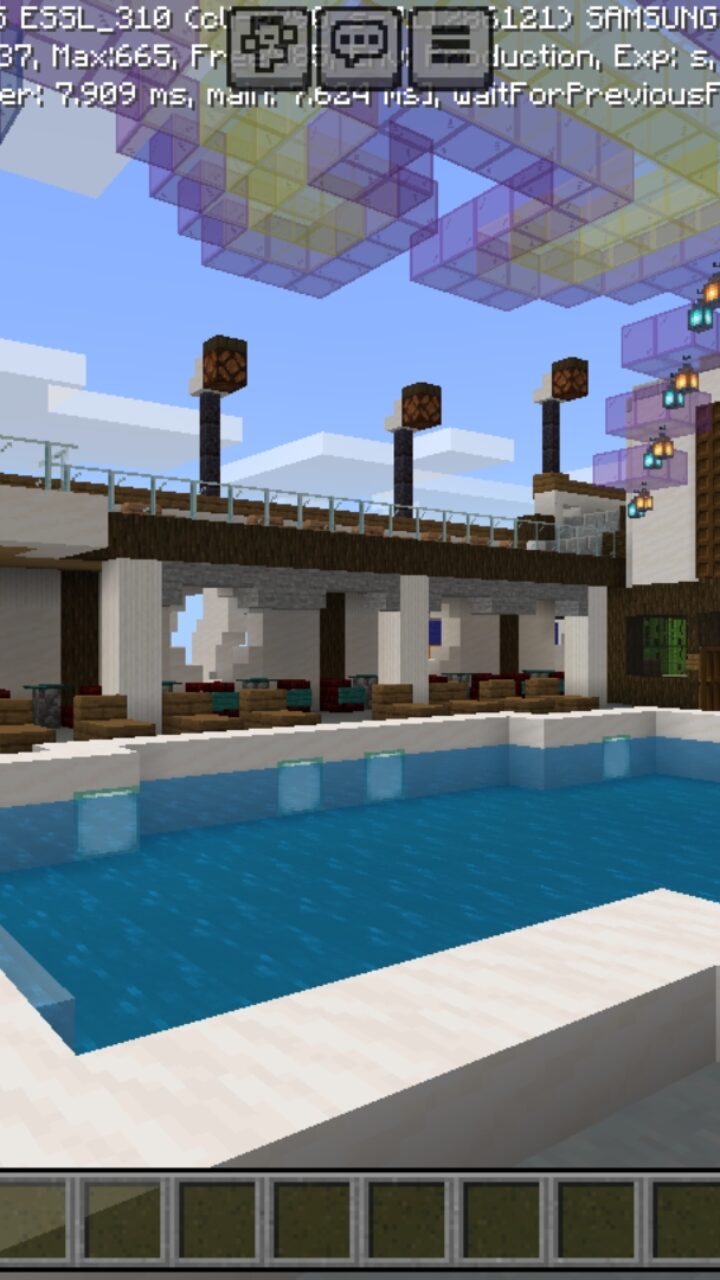 Swimming Pool from Jurassic Island Map for Minecraft PE