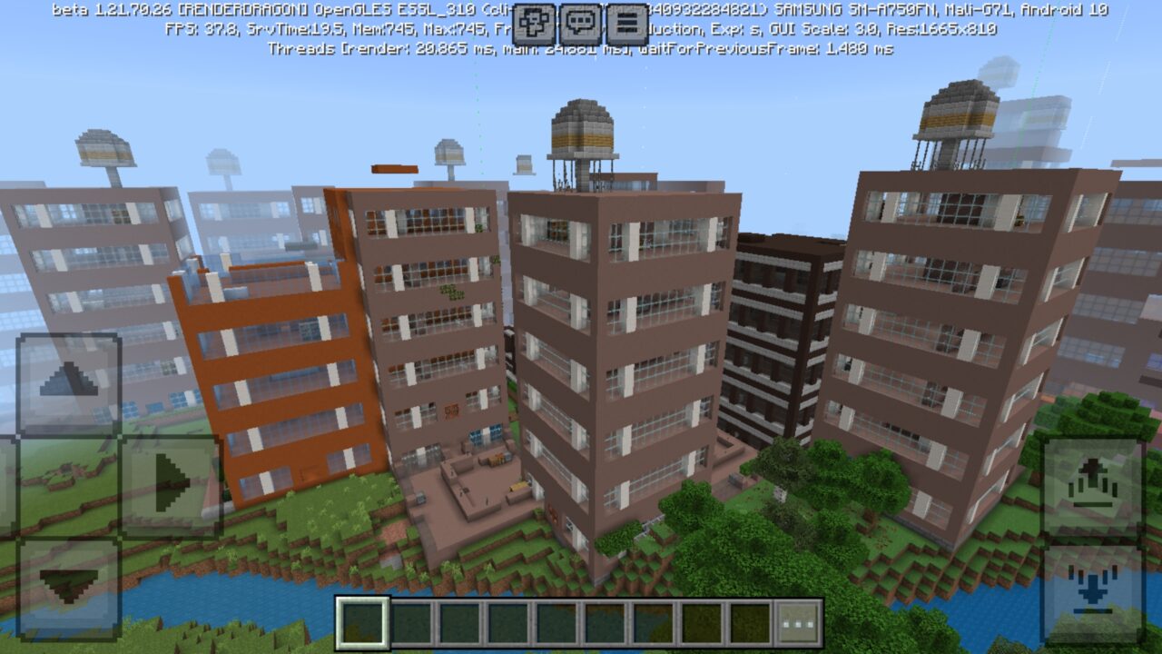 Top View from Lost Cities Mod for Minecraft PE