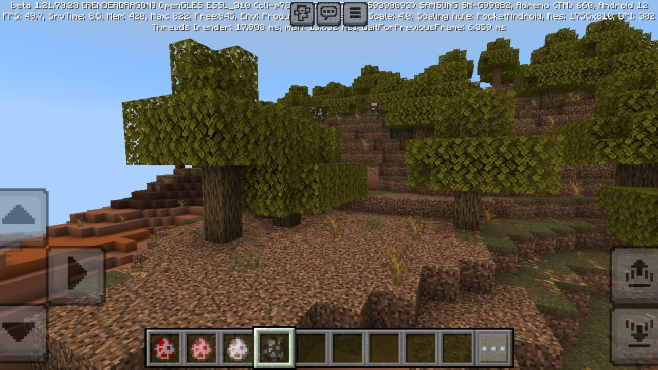 Trees from TDPE Shader for Minecraft PE