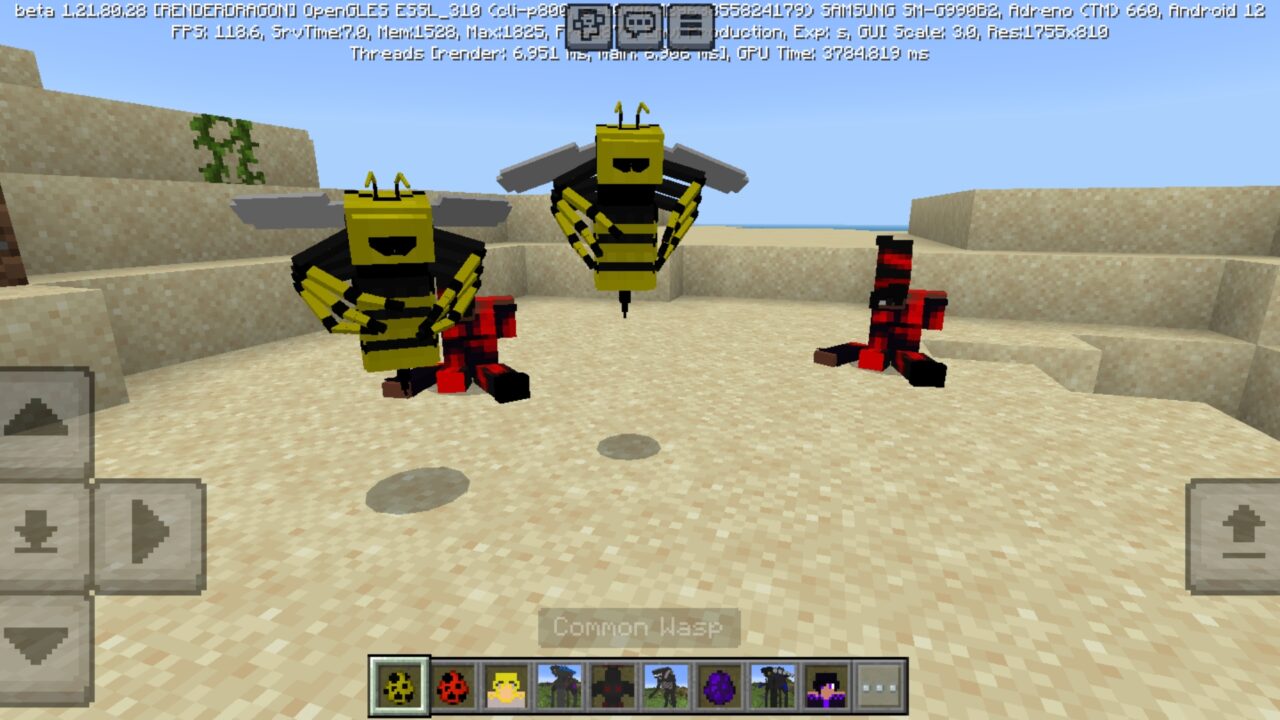 Common Wasp from Giants of Cinema Mod for Minecraft PE