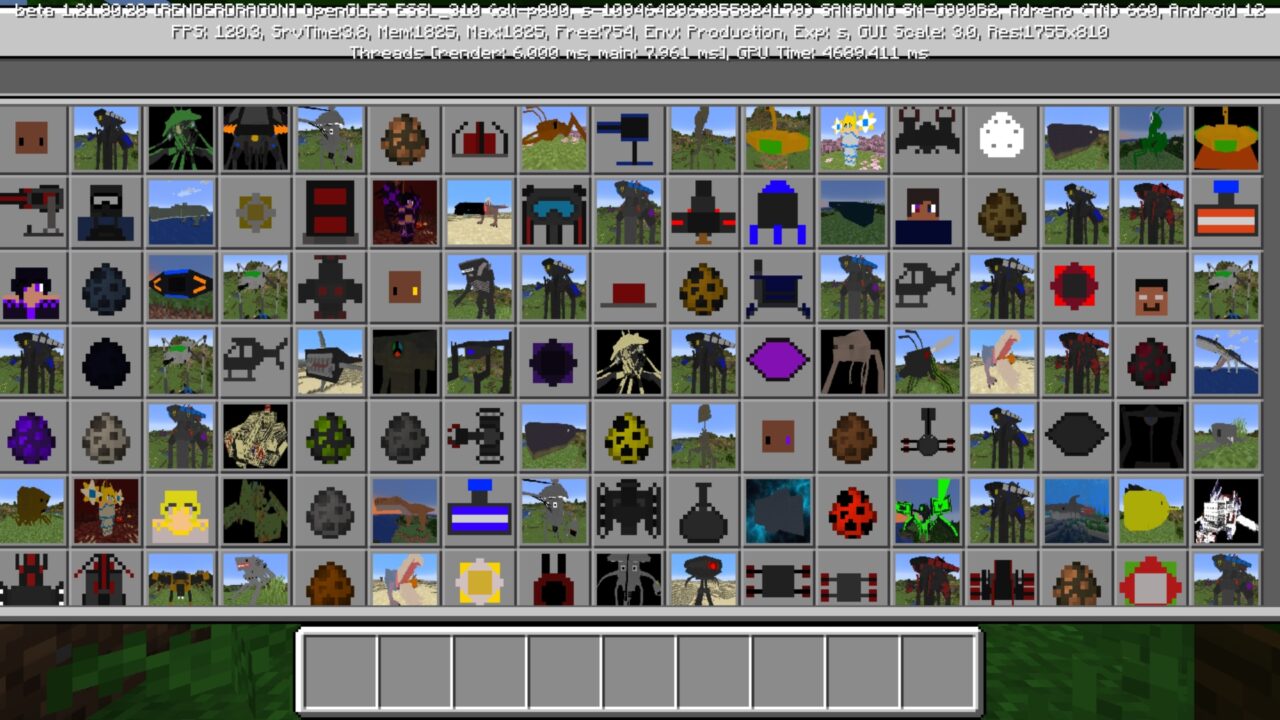 Inventory from Giants of Cinema Mod for Minecraft PE