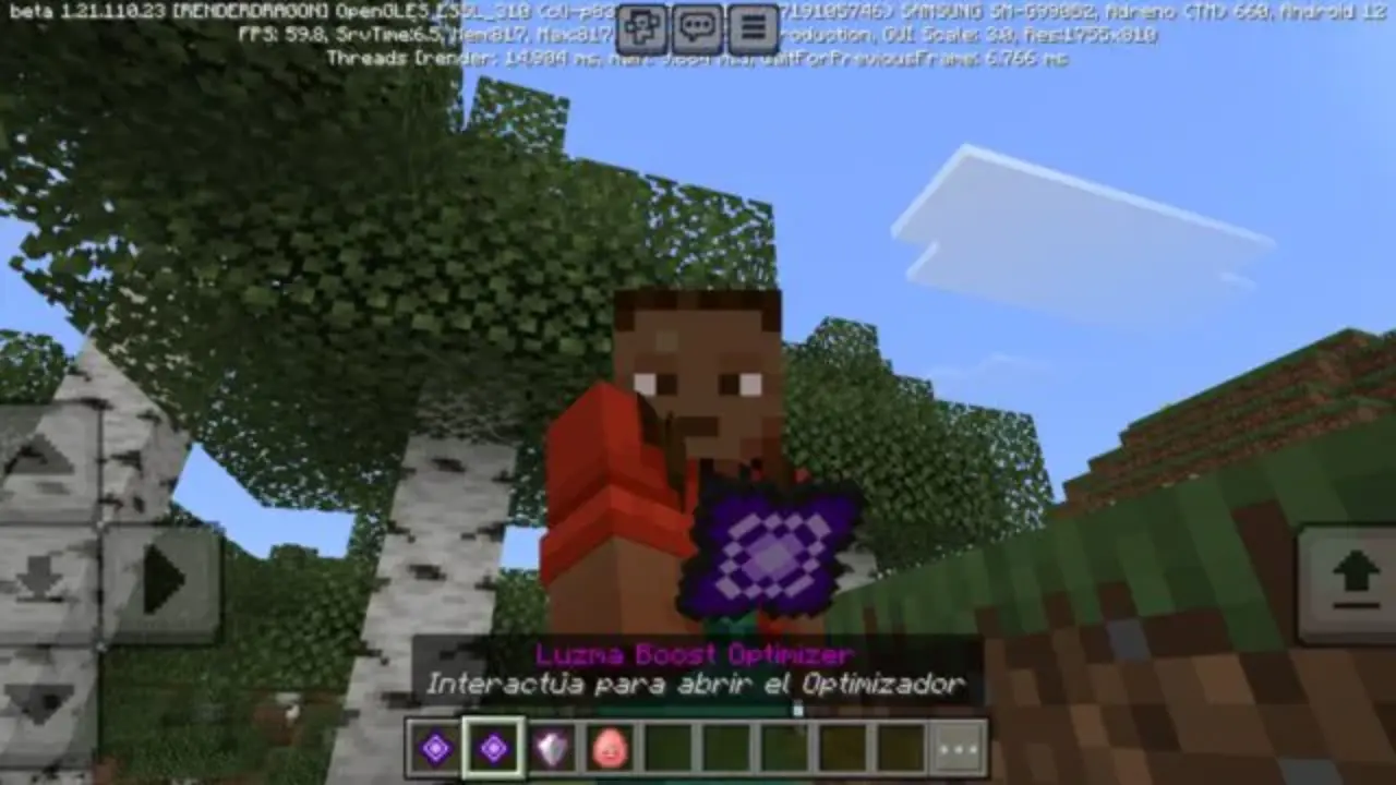 Luzma from FPS Boost and Optimization Mod for Minecraft Bedrock