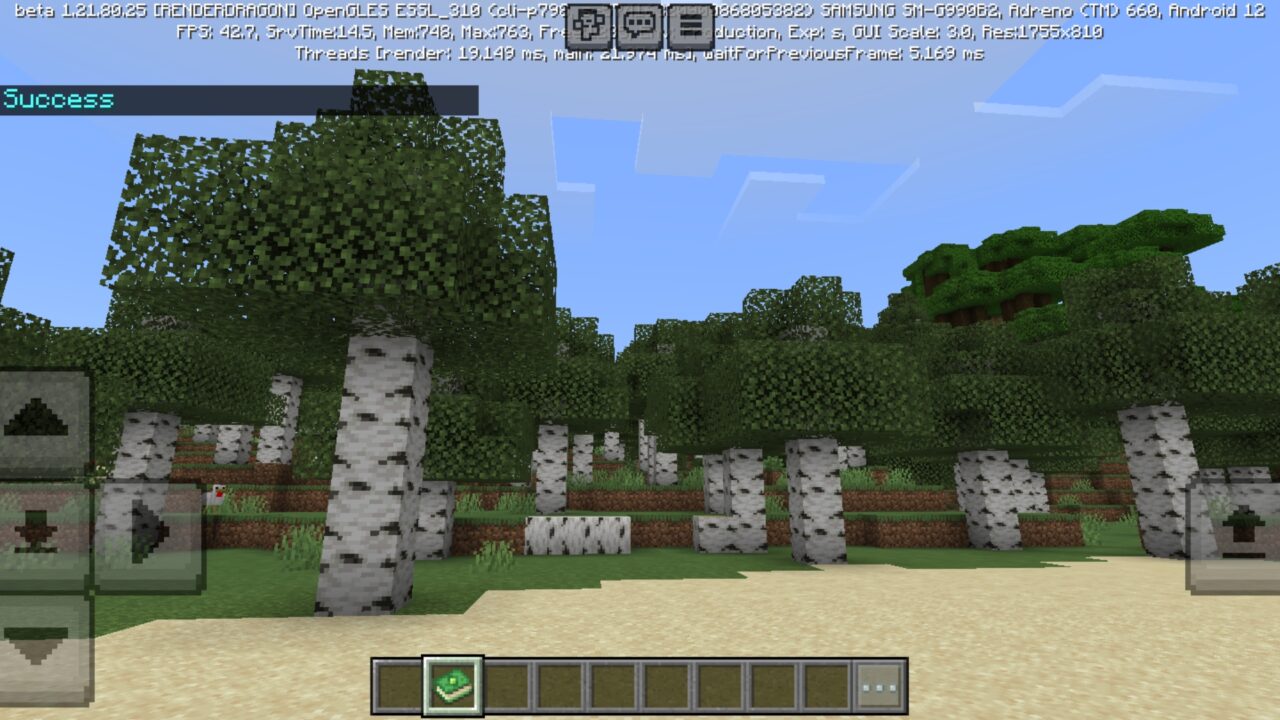 Options from Experience Book Mod for Minecraft PE
