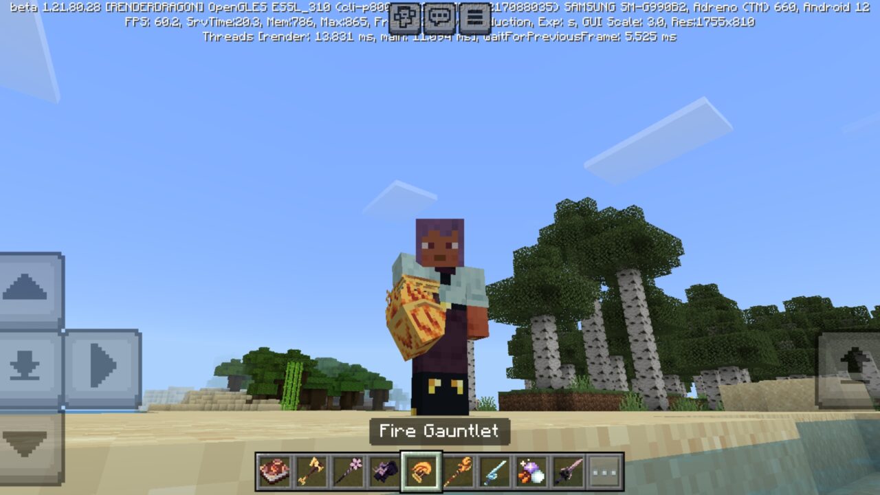 Fire from Arcane Creatures Mod for Minecraft PE