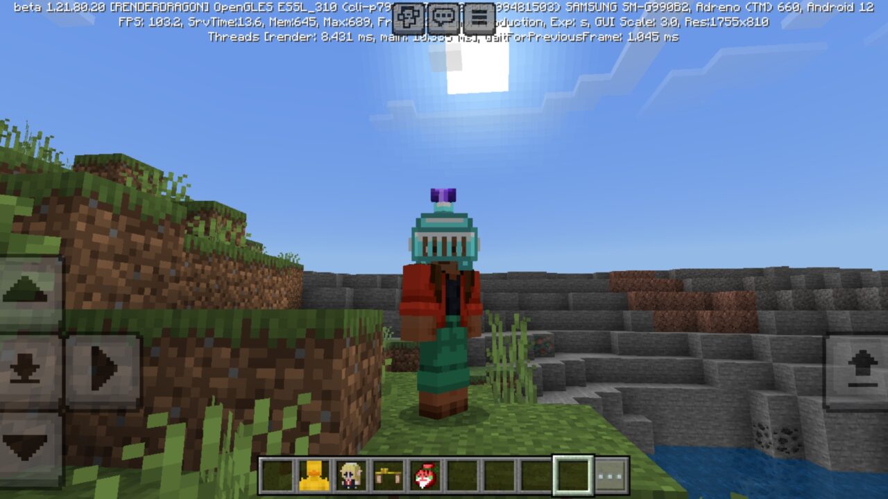 Helmet from Just Cosmetics Mod for Minecraft PE