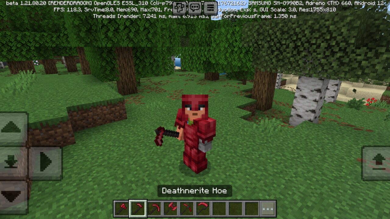 Hoe from Deathnerite Mod for Minecraft PE