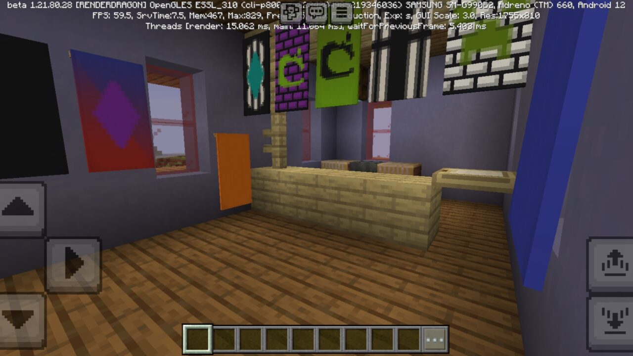 Inside from Schematics Mod for Minecraft PE