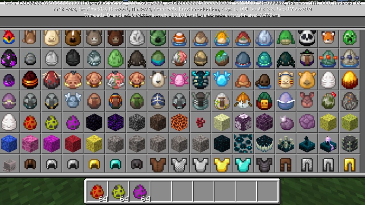Inventory from Domo Kun and Friends Mod for Minecraft PE