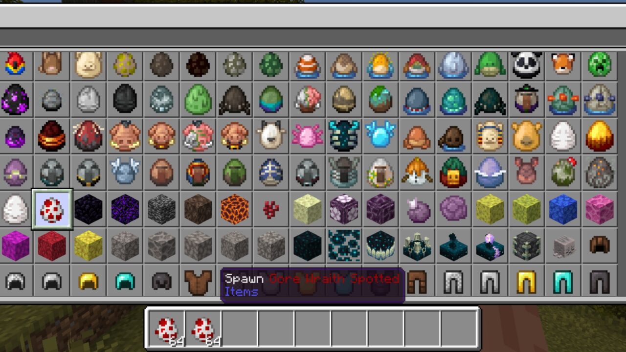Inventory from Gore Wraith Dweller Mod for Minecraft PE