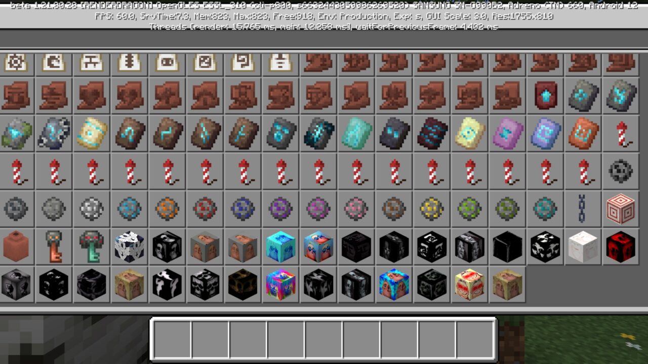 Inventory from Mr Incredible Mod for Minecraft PE