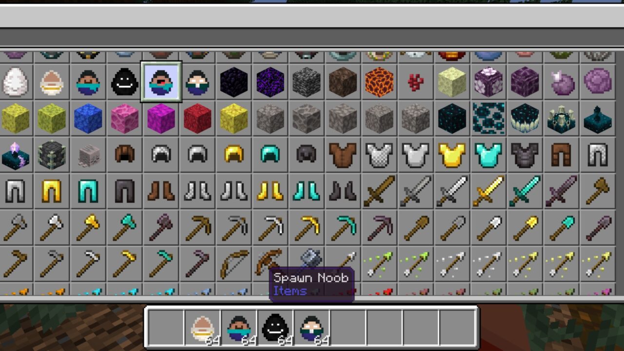 Inventory from Noob Pro Hacker Mod for Minecraft PE