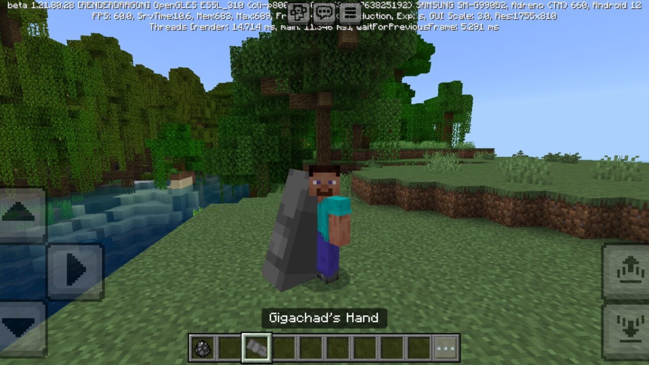 Item from Giga Chad Mod for Minecraft PE