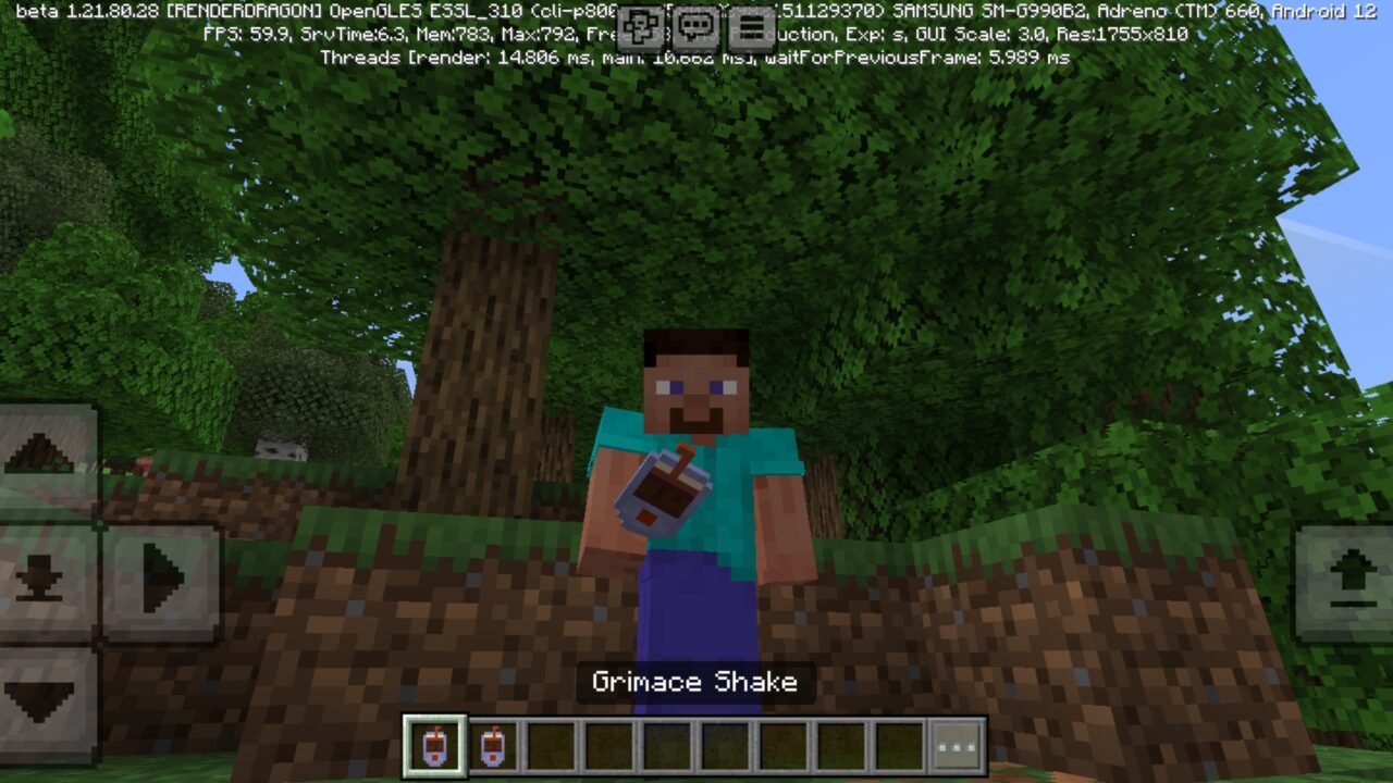 Item from Grimace Shake Mod for Minecraft PE