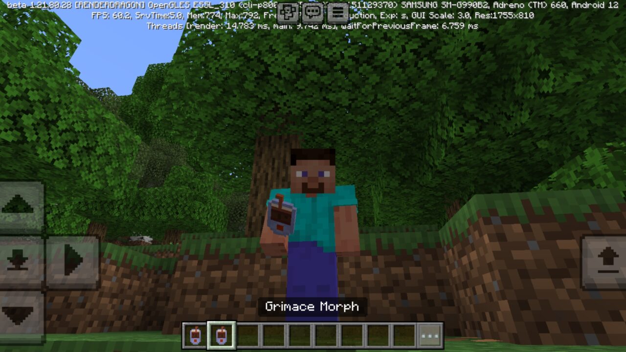 Morph from Grimace Shake Mod for Minecraft PE
