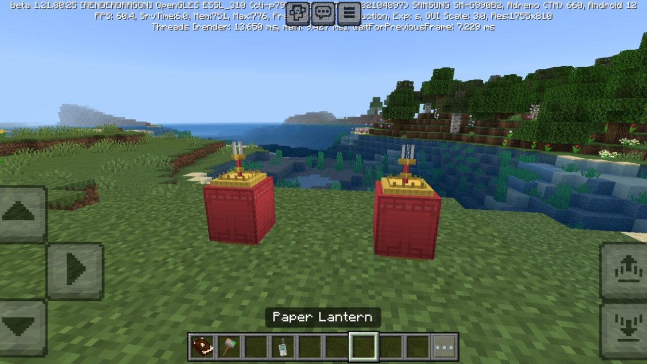 Paper Lantern from Light Furniture Mod for Minecraft PE