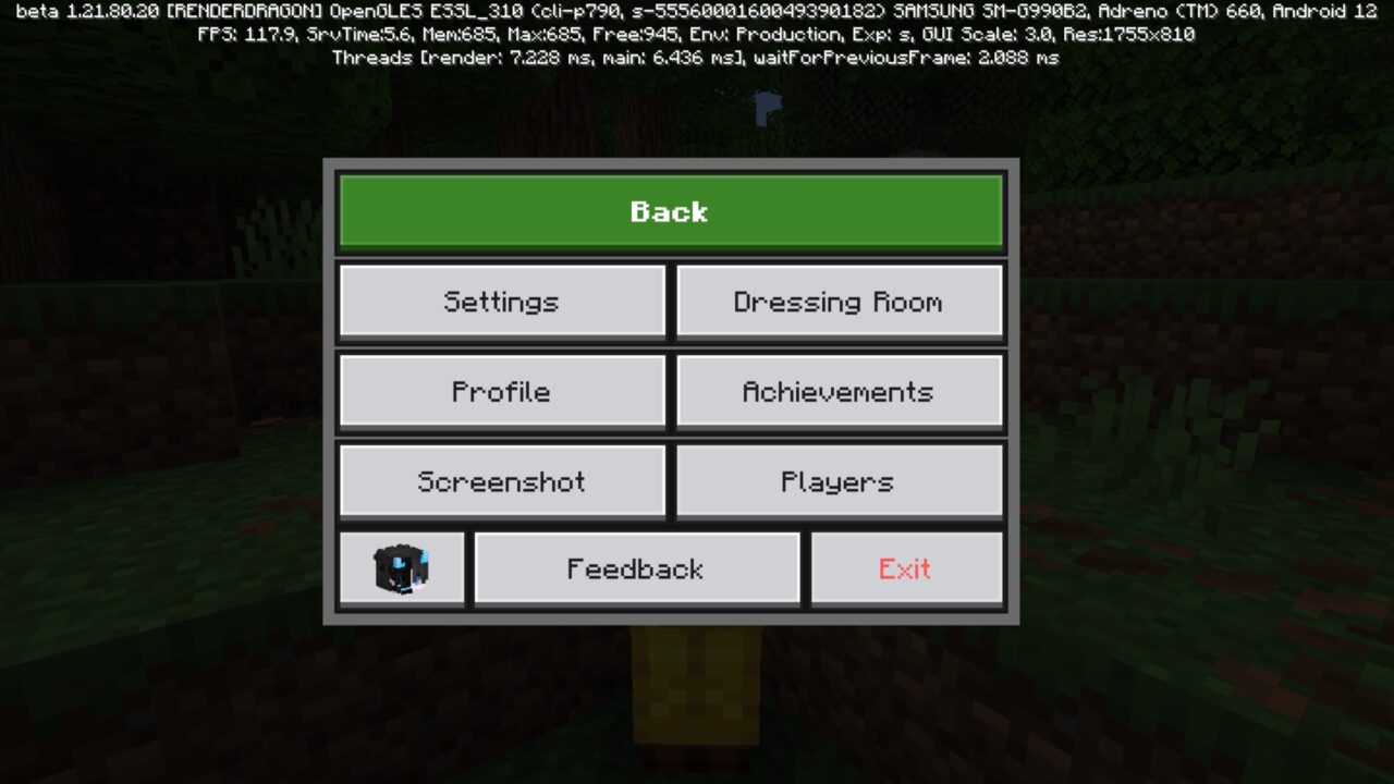 Pause from Nebux UI Texture Pack for Minecraft PE