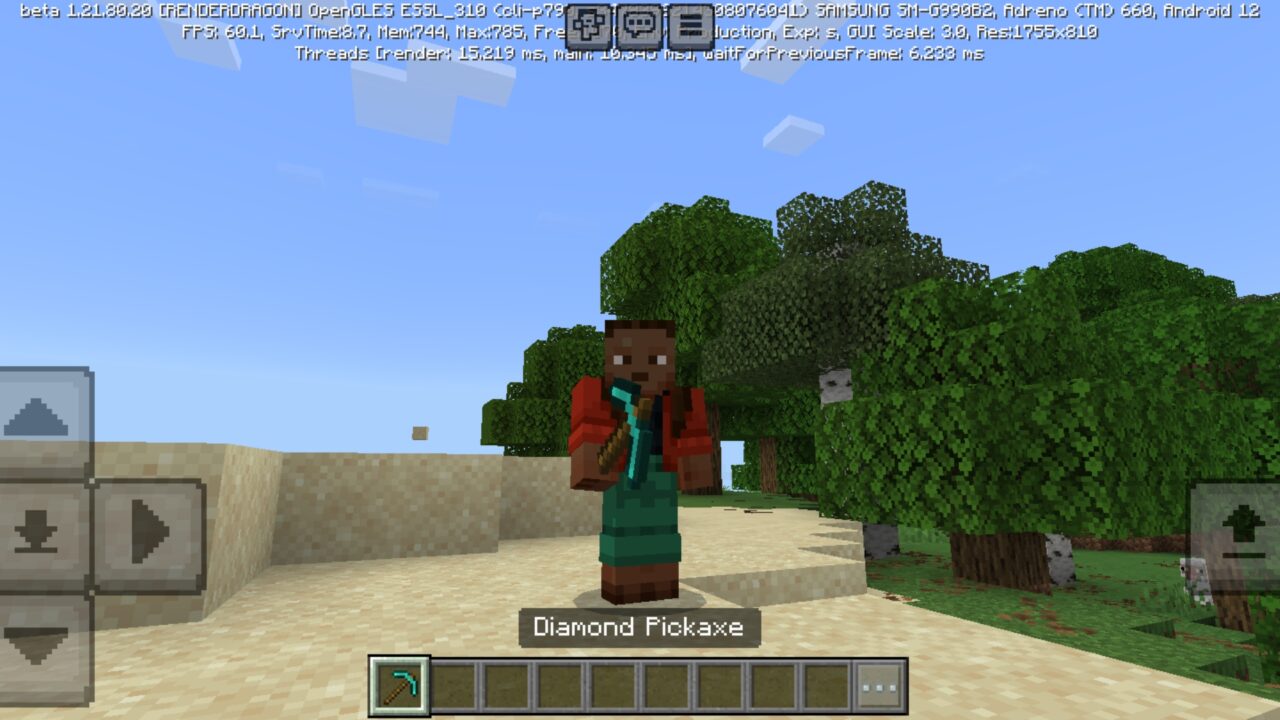 Pickaxe from Skill Points Mod for Minecraft PE