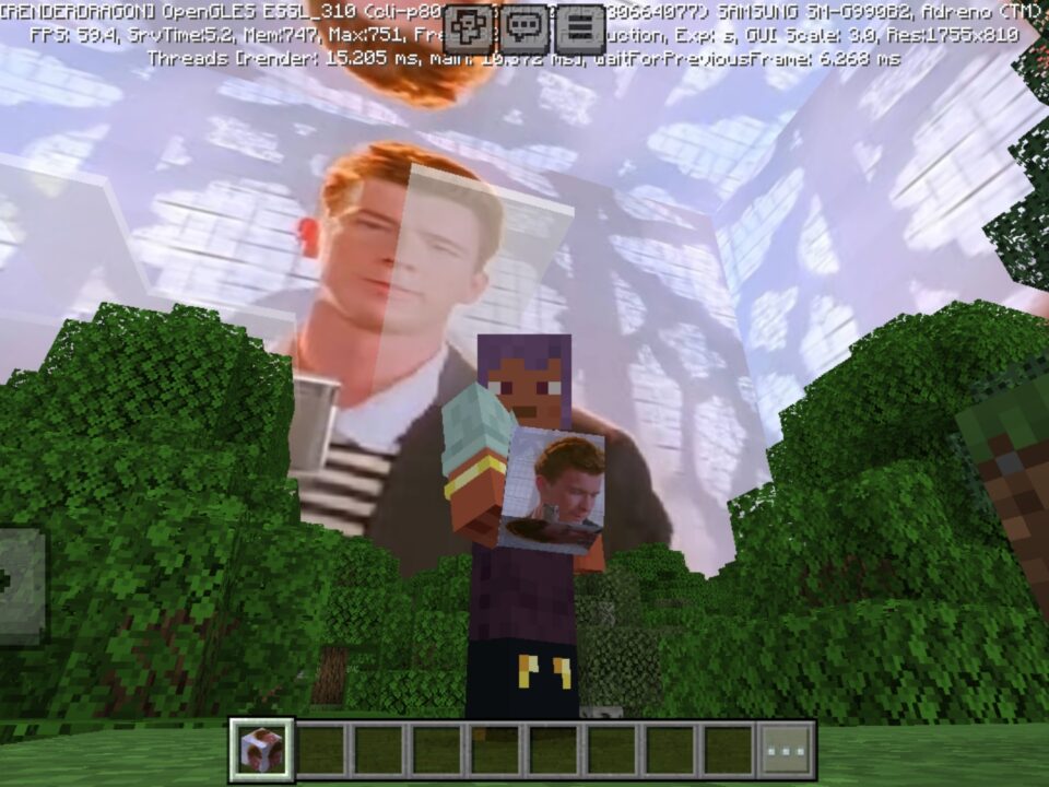 Rickroll Mod for Minecraft PE