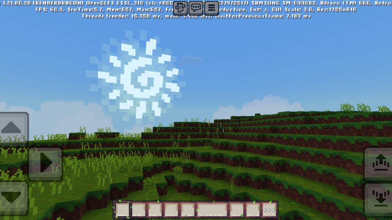 Sun from Pixel Bits Texture Pack for Minecraft PE
