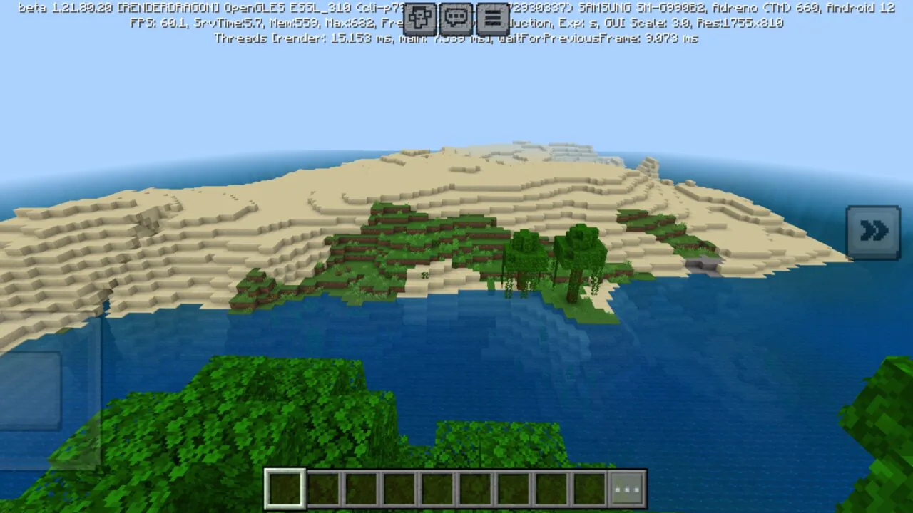 Top View from No Lag Texture Pack for Minecraft PE