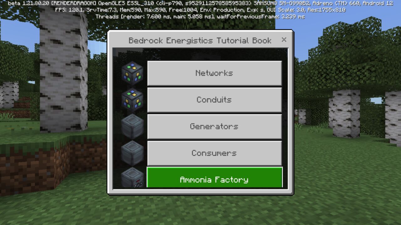 Tutorial from Energetics Mod for Minecraft PE