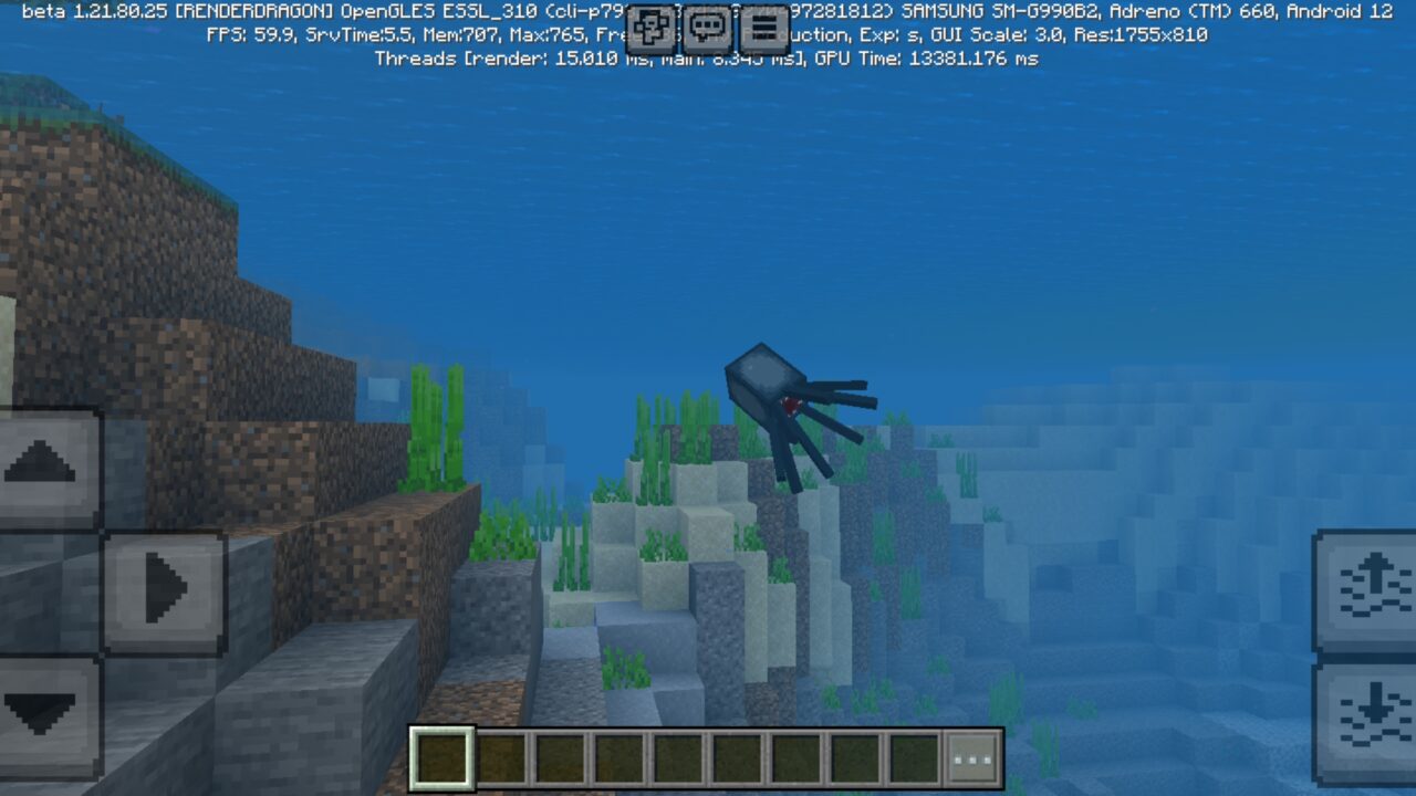 Underwater from Vibrant Visuals Texture Pack for Minecraft PE