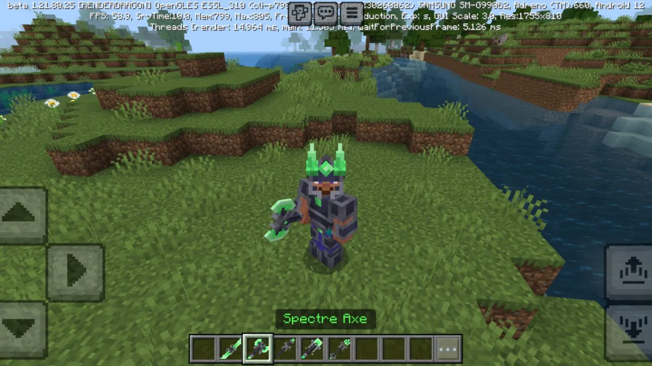 Axe from Spectre Bound Equipment Mod for Minecraft PE