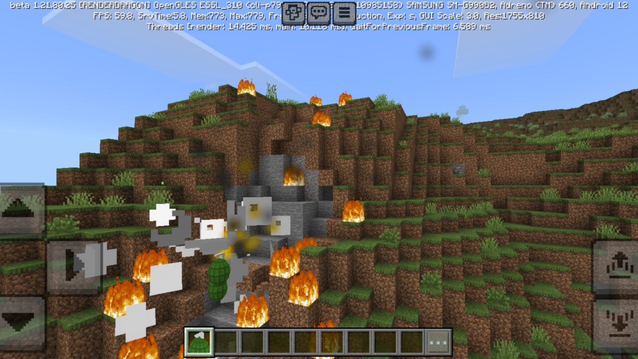 Danger from Throwable Grenades Mod for Minecraft PE